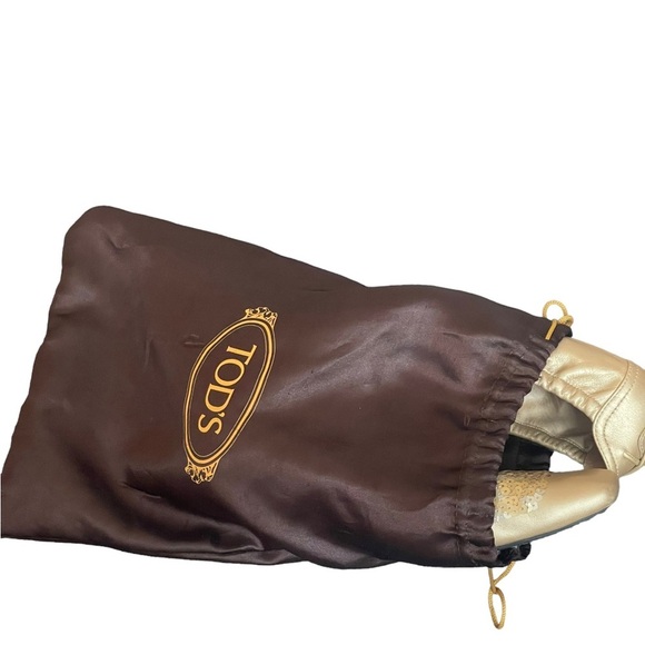 TOD'S Gold and Sequin Square toe flats size 8 - Picture 15 of 15